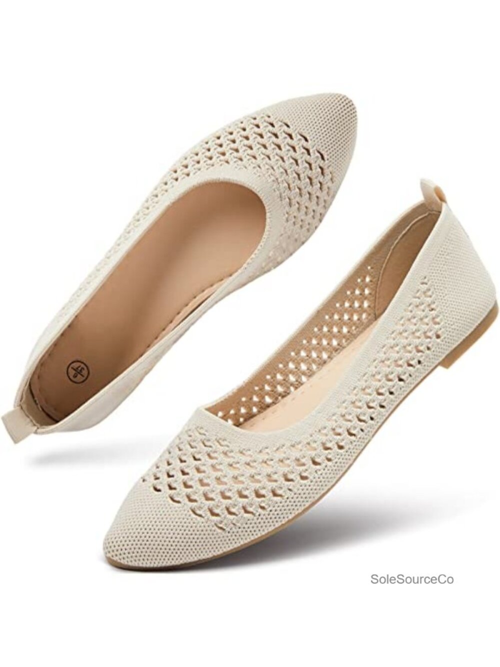 Mesh Ballet Flats Slip On Dress Shoes Memory Foam Comfort